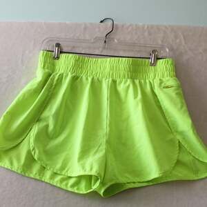 lala Neon Green Athletic Running Shorts with Built-in Liner